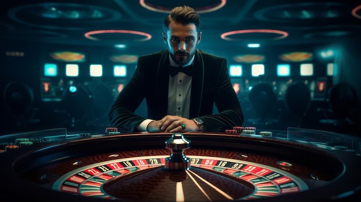 Antarmuka penempatan taruhan VIP Roulette di vila togel dengan pilihan chip dan zona taruhan